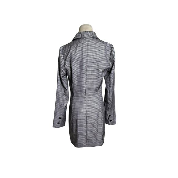 Honey Punch black red checkered doble breast coat size small - Picture 14 of 15